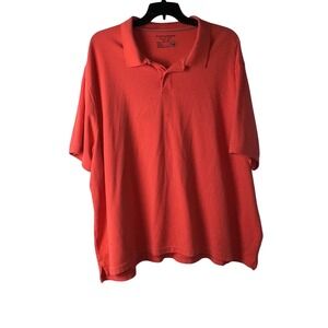 Saddlebred Perfect Polo Shirt Mens XXXXL 4X Big & Tall Coral Short Sleeve Casual